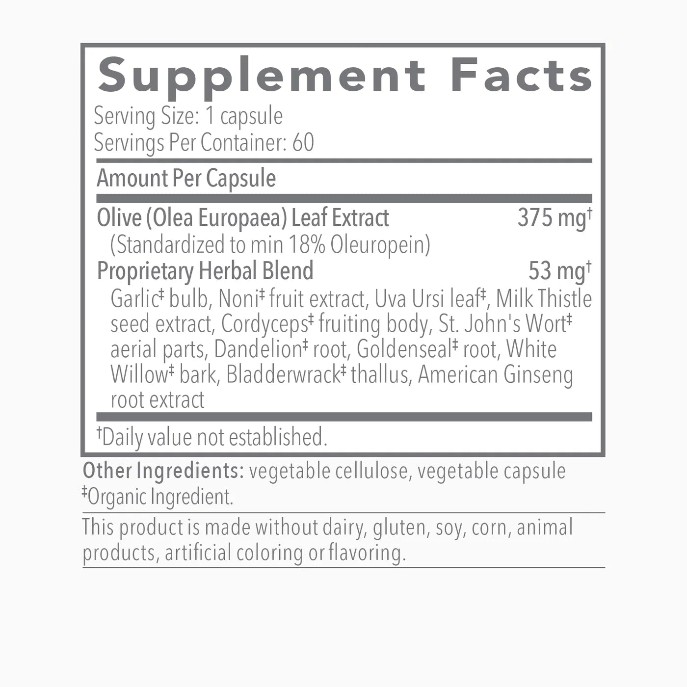Biocidin Botanicals- Olivirex  60 capsules